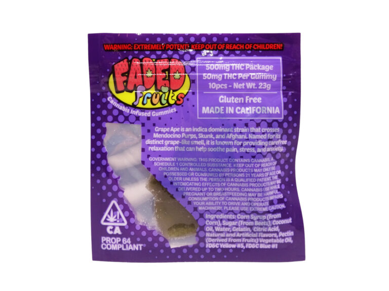 Faded Fruits Grape Ape Gummies - 500mg THC Faded Fruits Grape Ape Gummies - 500mg THC