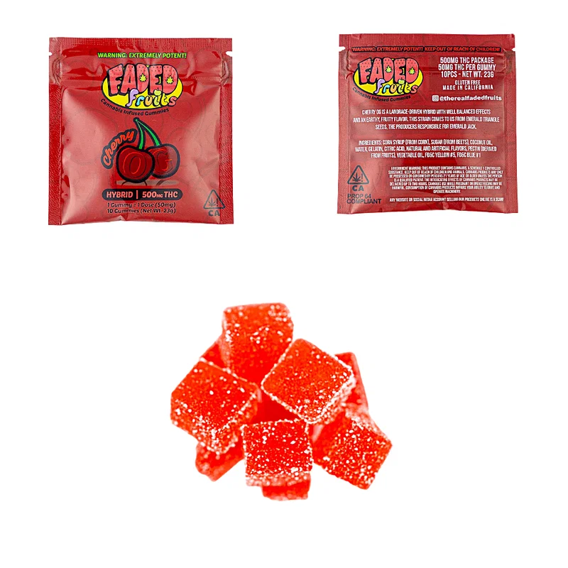 Faded Fruits Cherry OG Gummies - 500mg THC Faded Fruits Cherry OG Gummies - 500mg THC