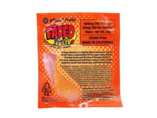 Faded Fruits Orange Sherbet - 500MG THC Gummies