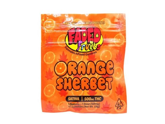 Faded Fruits Orange Sherbet - 500MG THC Gummies