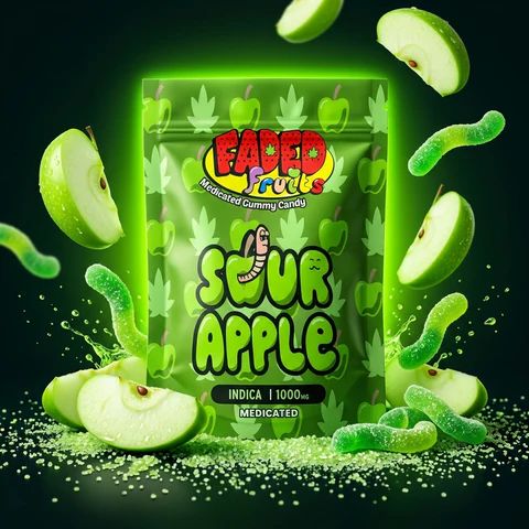 Faded Fruits Sour Apple 1000mg Faded Fruits Sour Apple 1000mg