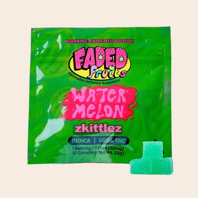 Faded Fruits Water Melon Zkittlez 500mg THC - Faded Fruits Gummies